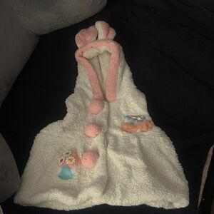 Grin & Bear Fluffy Bunny Vest Pink and White